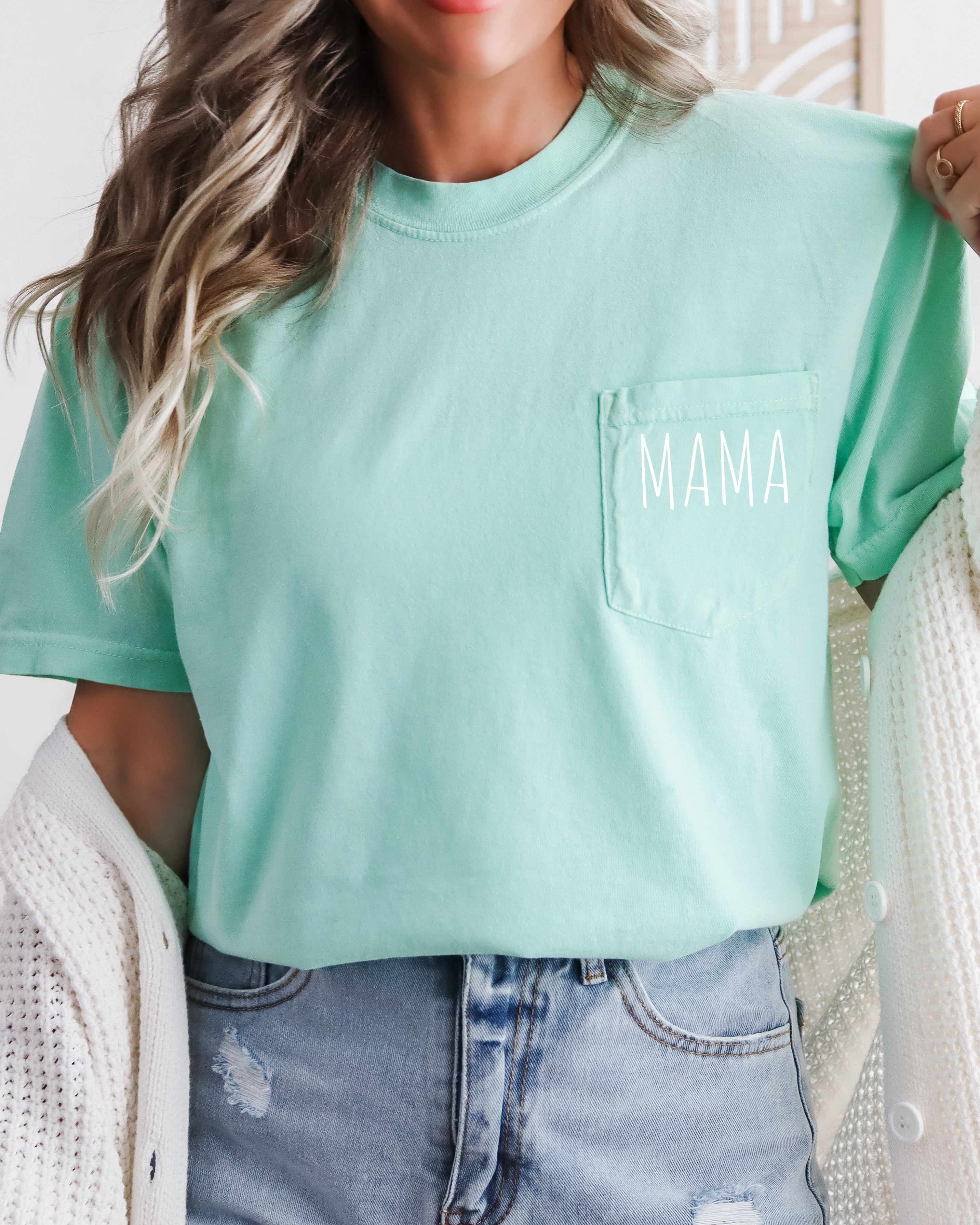 Mama Comfort Colors Pocket T Shirt