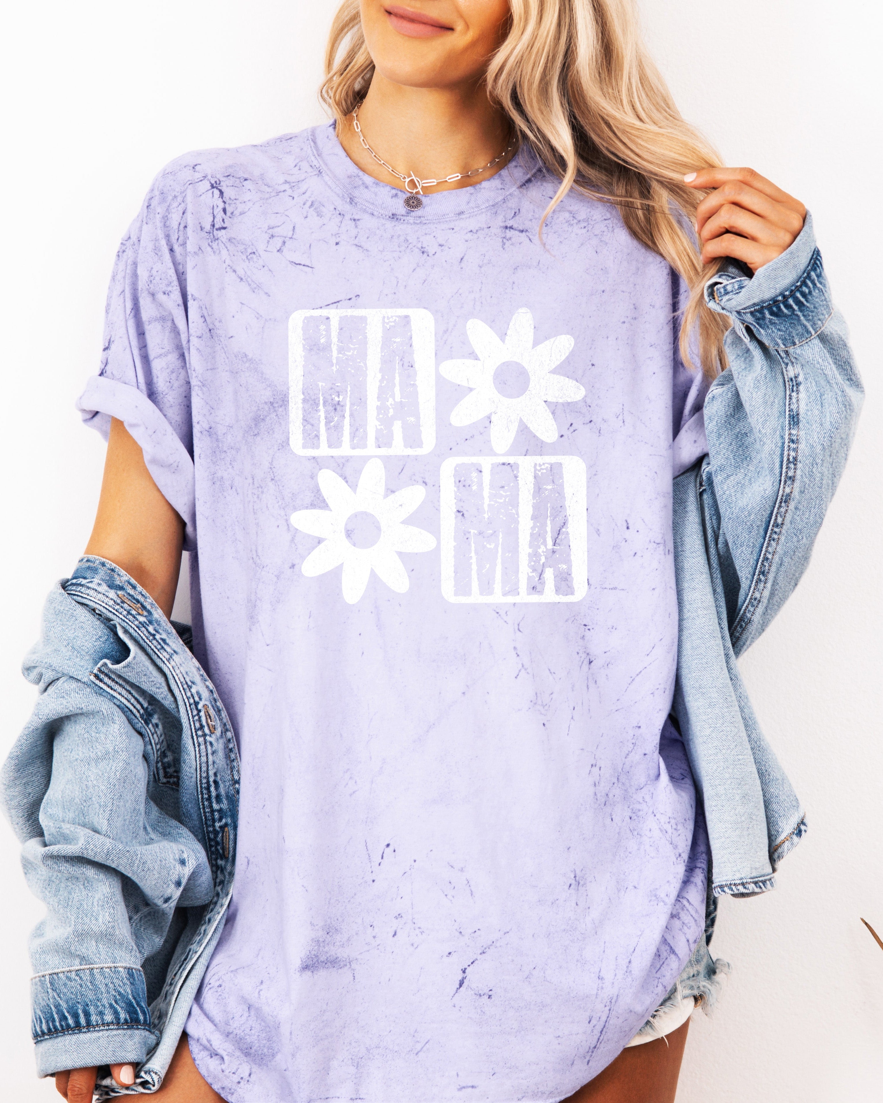 Mama Flower Comfort Colors T-Shirt – Floral Graphic Garment-Dyed Mom Tee