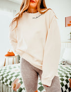 Mama Heart Around Neck Garment Dyed Comfort Colors Sweatshirt